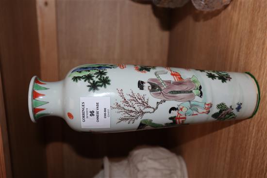 A Chinese famille verte vase height 27cm